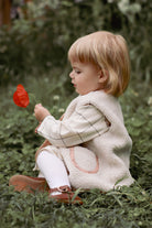 Baby Wearing Rosalie Teddy Vest – Cozy Cream Sleeveless Baby Vest, Kids Fashion, French designer, Trendy toddler outfit