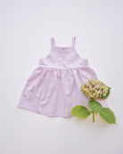 Baby girl dresses French style sustainable clothing coton Keko-tex mauve purple Lila lavender photoshoot