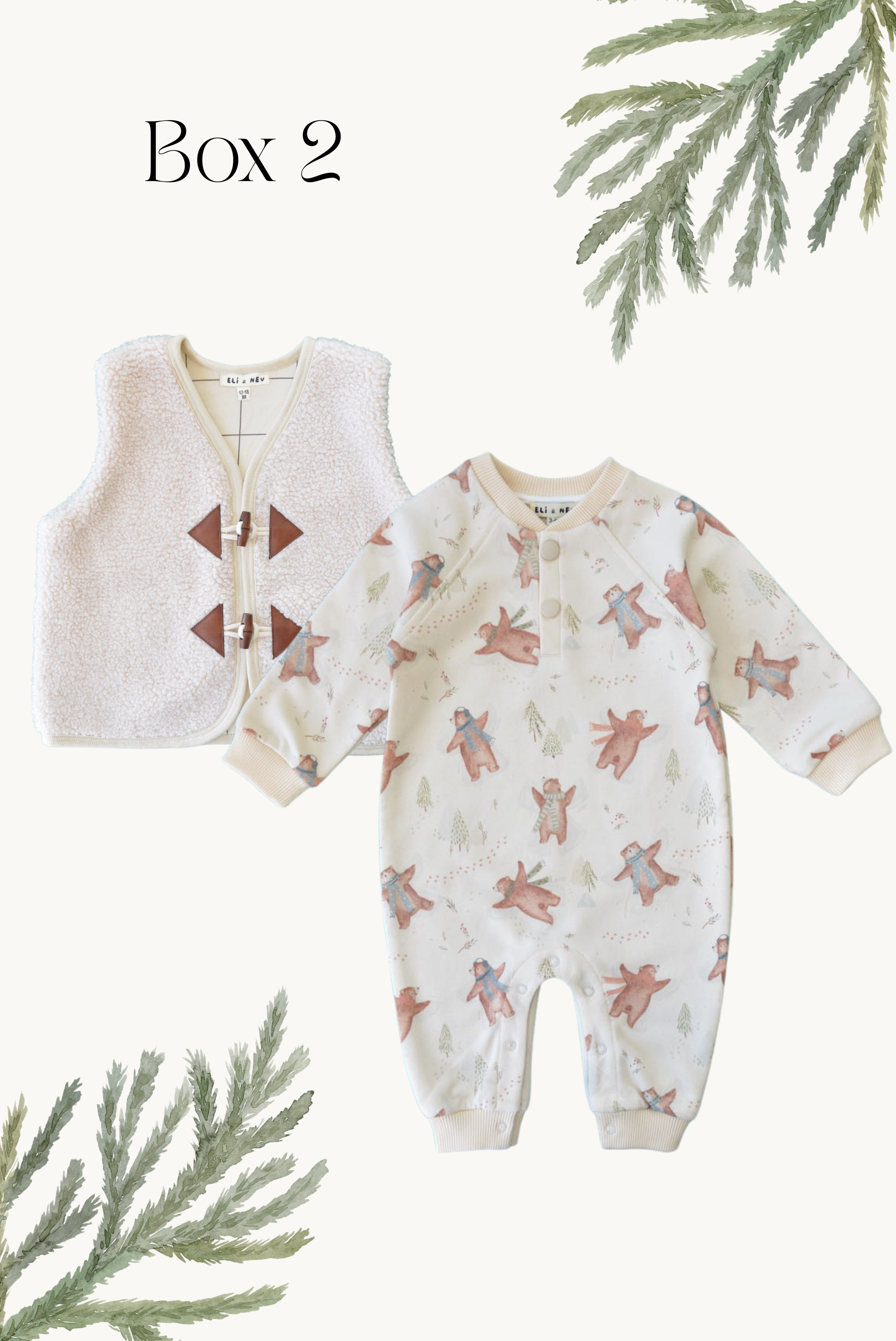 Baby vest and onesie with star pattern on a white background