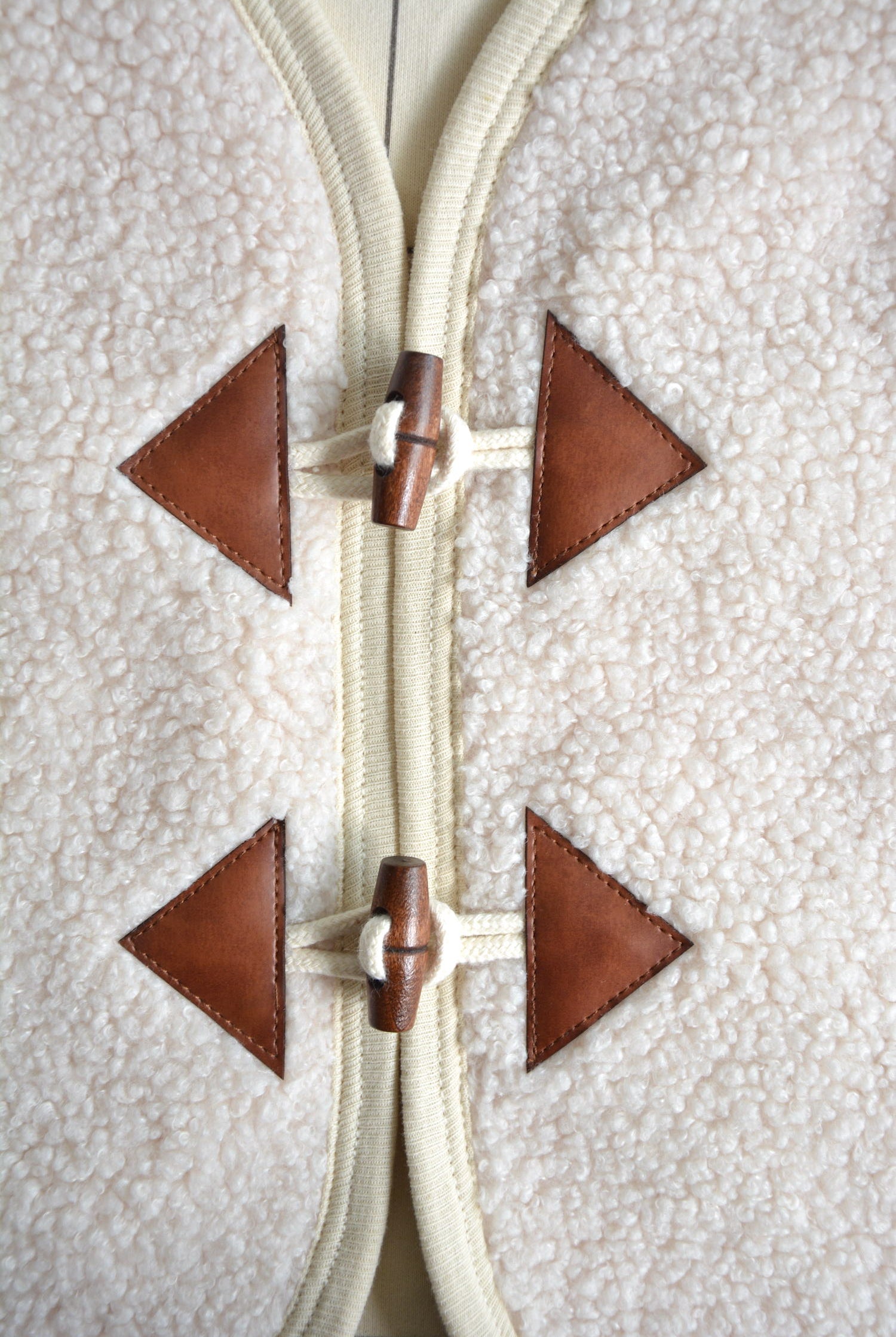 Nestor Baby Sherpa Vest with Toggle Closure – Cream Teddy Sleeveless Jacket, Easy to Layer Over Sweaters and Tops