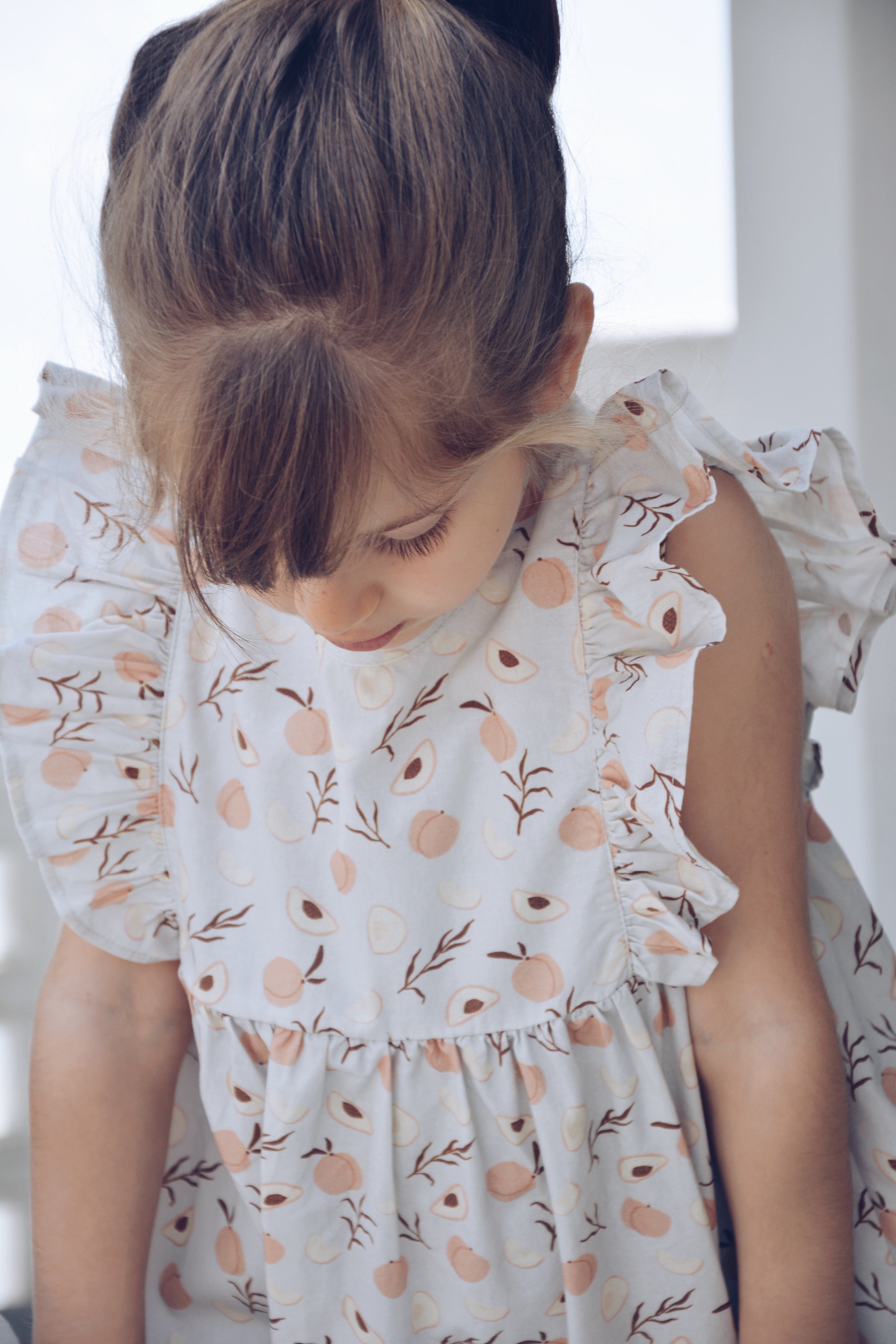 DINA Dress - Peach Pattern – Eli & Nev